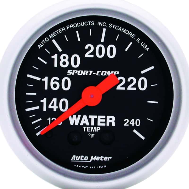 AutoMeter — Autometer Sport-Comp 52.4mm 120-240 F Mech 2in Water Temp
2" WATER TEMP, 120-2 - view 1