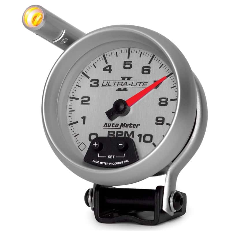 AutoMeter — Autometer Ultra-Lite II 3-3/4in 10000 RPM Pedestal Mount Mini-Monster Tachometer
3-3/8" TACH, 10,000 - view 5