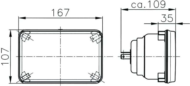 Hella — Hella Module 164 x 103mm H4 12V ECE High/Low Beam Headlamp - view 6