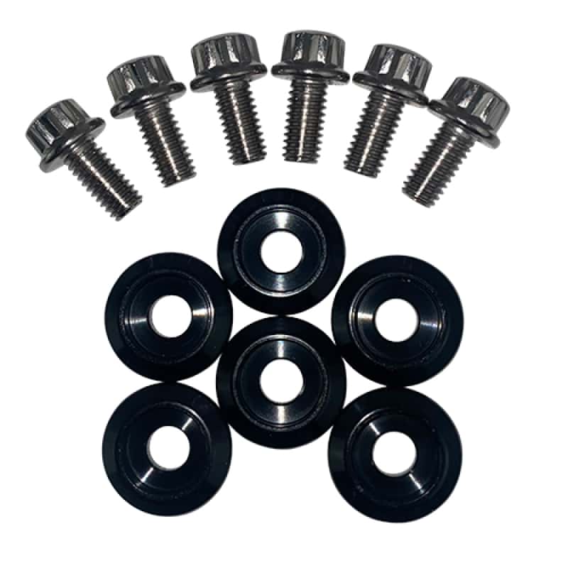 BLOX Racing — BLOX Racing New Fender Washers Kit M6 12pt - 6pc Large Diameter Black - view 3
