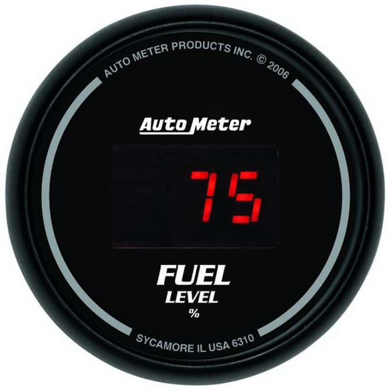 AutoMeter — Autometer 52mm Black Digital Programmable Empty-Full Fuel Level Gauge
2-1/16" FUEL LEVEL, - view 1