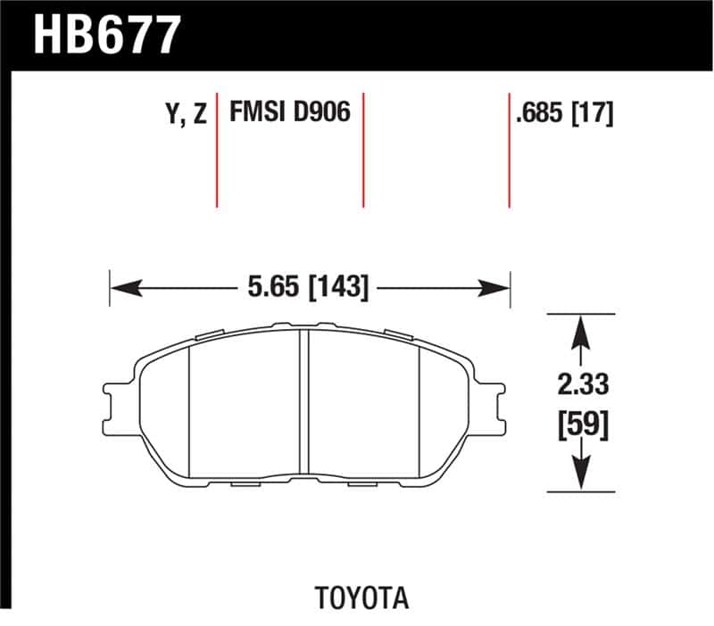 Hawk Performance — Hawk Lexus 02-03/04-06 ES300/330 Toyota 98-12 Tacoma/Adynl Models Street Perf Ceramic Ft Brake Pads
Disc Brake Pad - view 1