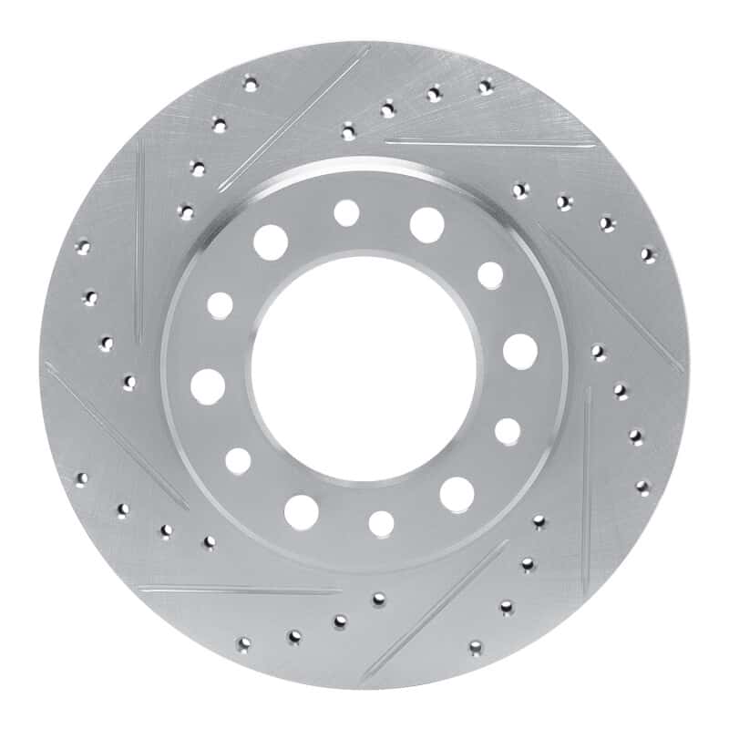 R1 Concepts — R1 76-89 Toyota Land Cruiser Front Left Drilled & Slotted Black Brake Rotor - view 1