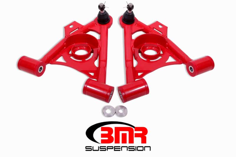 BMR Suspension — BMR 79-93 Fox Mustang Non-Adj Lower A-Arms Standard Ball Joint Spring Pocket - Red
Lower A-arms - view 1