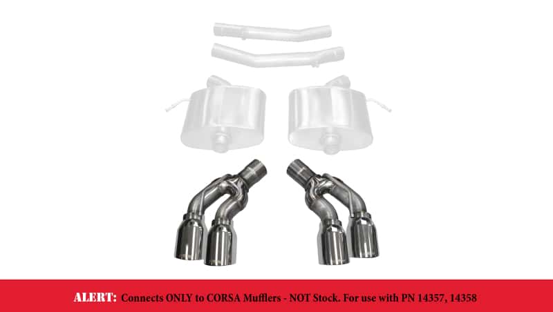 CORSA Performance — Corsa 2016-2019 Cadillac CTS-V 2.75in Inlet / 4.0in Outlet Polished Tip Kit (For Corsa Exhaust Only)
Exhaust - view 4