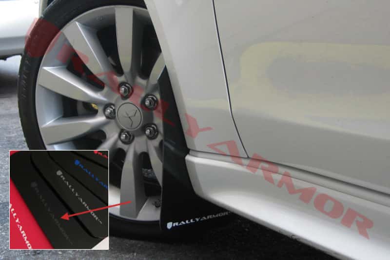 Rally Armor — Rally Armor 07-17 Mitsubishi Lancer Black UR Mud Flap w/ Grey Logo
Mud Flap - view 2