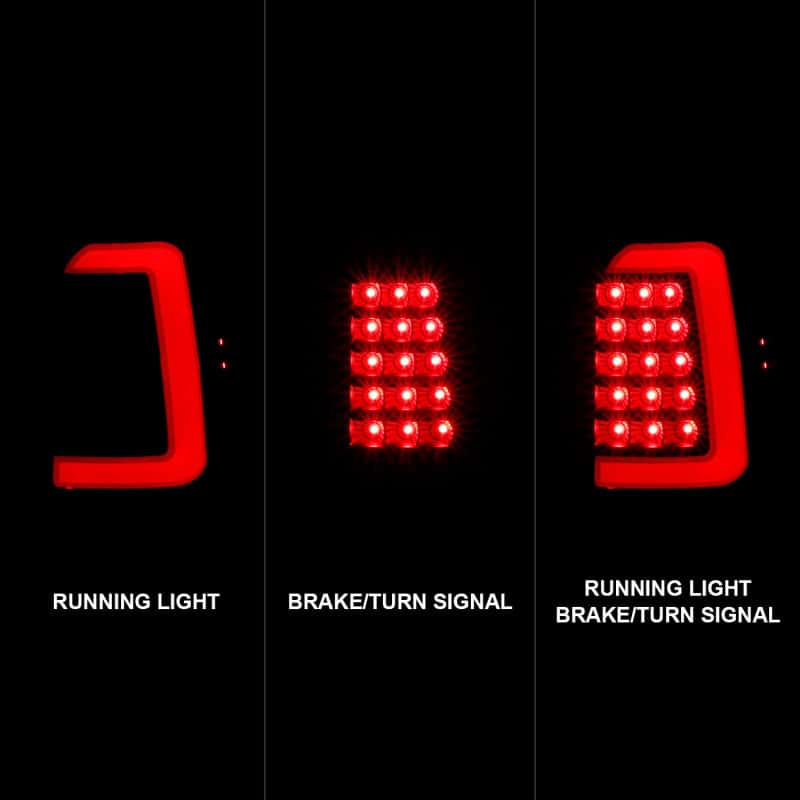 ANZO — ANZO 1997-2004 Dodge Dakota LED Taillights Black Housing Clear Lens Pair - view 9