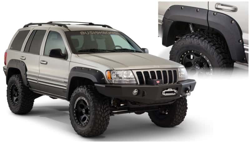 Bushwacker — Bushwacker 99-04 Jeep Grand Cherokee Cutout Style Flares 2pc - Black
FF Jeep Cutout 2Pc - view 2