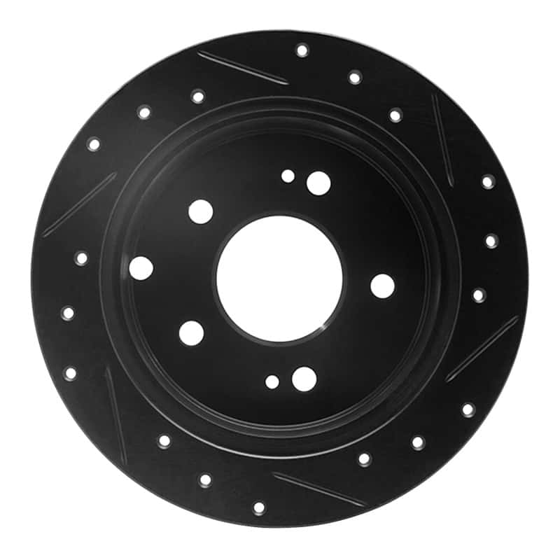 R1 Concepts — R1 04-12 Mitsubishi Eclipse Rear Left Drilled & Slotted Black Brake Rotor
R1 Brake Rotor Drill - view 5
