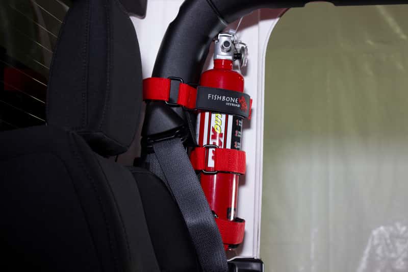Fishbone Offroad — Fishbone Offroad Padded Roll Bar Red Fire Extinguisher Holder - view 8