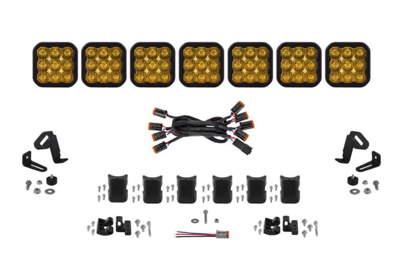 Diode Dynamics — Diode Dynamics SS5 Pro Universal CrossLink 7-Pod Lightbar - Yellow Driving - view 1
