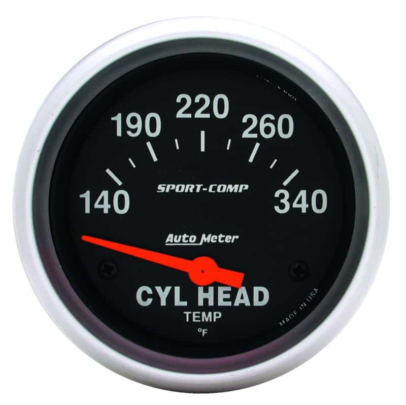 AutoMeter — AutoMeter Gauge Cylinder Head Temp 2-5/8in. 140-340 Deg. F Electric Sport-Comp
2-5/8" CYL HEAD TEMP - view 1