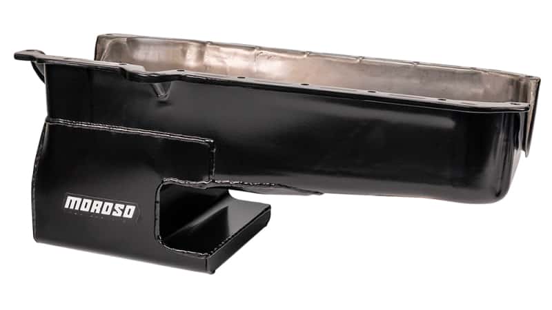 Moroso — Moroso 86-Up Chevrolet Small Block (w/1 Piece Rear Main Seal) Wet Sump 6qt 9in Steel Oil Pan - Black - view 1