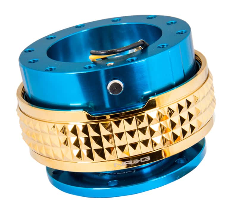 NRG — NRG Quick Release Kit - Pyramid Edition - Blue Body / Chrome Gold Pyramid Ring - view 1