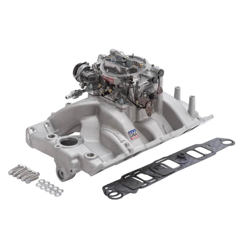 Edelbrock — Edelbrock Manifold And Carb Kit Performer RPM Pontiac Natural Finish
POWER PKG - view 5