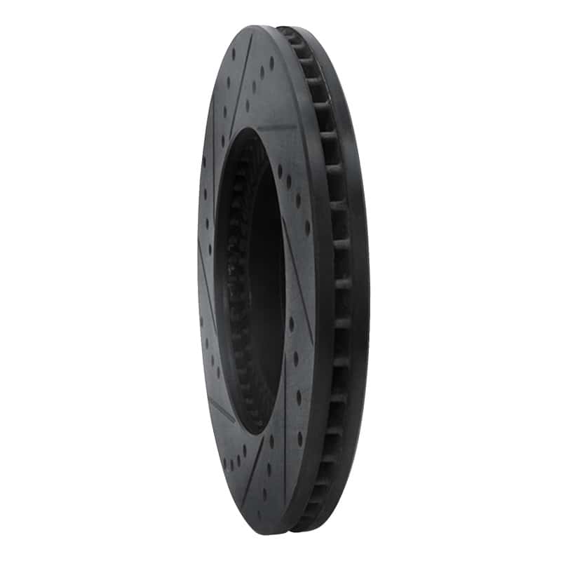 R1 Concepts — R1 01-02 Mazda Millenia Front Right Drilled & Slotted Black Brake Rotor
R1 Brake Rotor Drill - view 4