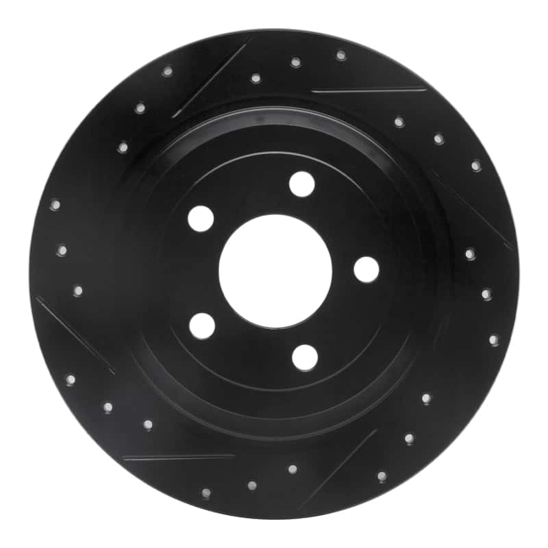 R1 Concepts — R1 15-23 Ford Mustang Rear Left Drilled & Slotted Black Brake Rotor
R1 Brake Rotor Drill - view 1