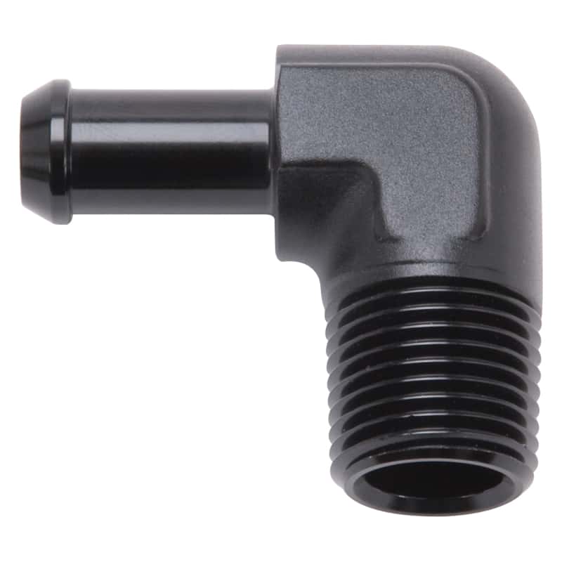 Edelbrock — Edelbrock Hose End 90-Deg 1/2In NPT to 3/8In Barb Black Anodize
KIT PARTS - view 2