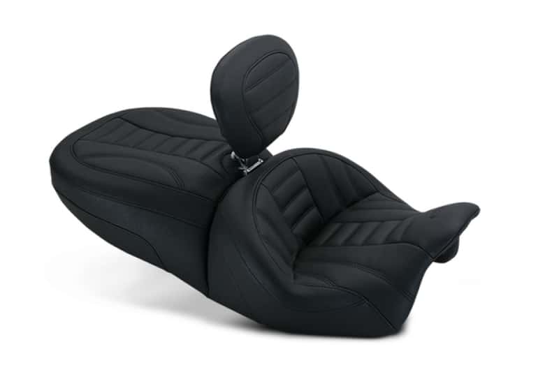 Mustang Motorcycle — Mustang 15-21 Harley Freewheeler Touring Forward Deluxe 1PC Seat w/Driver Backrest - Black - view 1