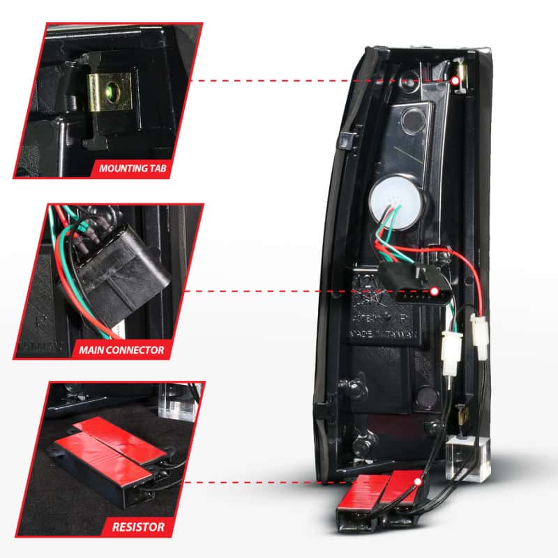 ANZO — ANZO 88-99 Chevy/GMC C/K1500/2500/3500 Full LED Light Tube Taillights Black Housing Smoke Lens
TailLightSet - view 5
