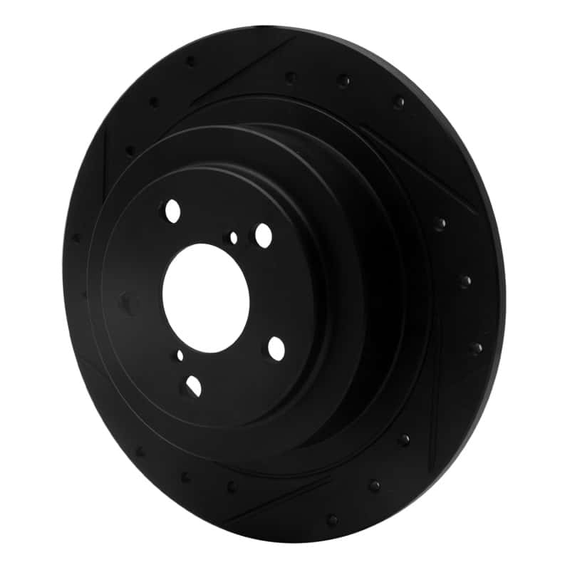R1 Concepts — R1 00-06 Subaru Outback Rear Left Drilled & Slotted Black Brake Rotor
R1 Brake Rotor Drill - view 2