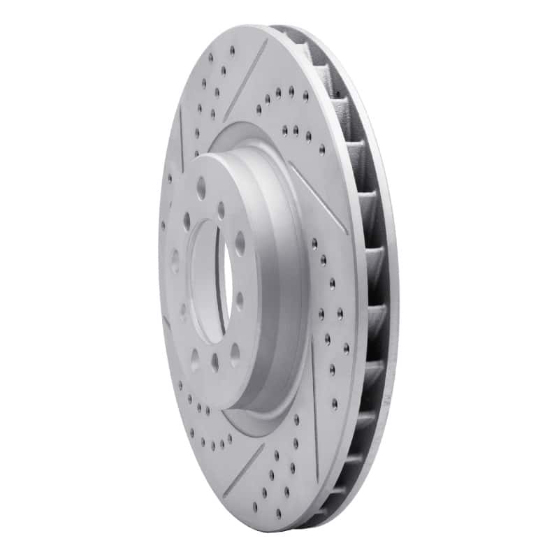 R1 Concepts — R1 01-06 BMW M3 Right Front Drilled & Slotted Geo-Carbon Rotor - view 2
