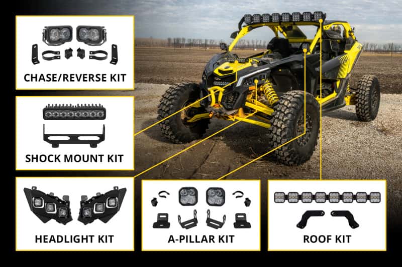 Diode Dynamics — Diode Dynamics 17-26 Can Am Maverick X3 SS10 Grille Sport Yellow Combo - view 8