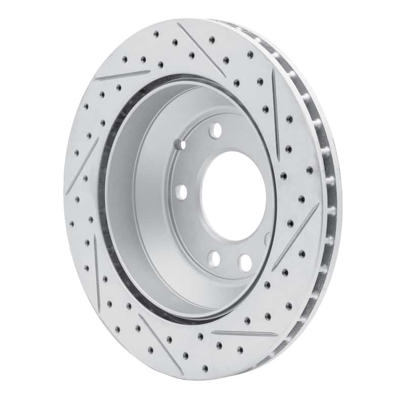 R1 Concepts — R1 03-18 Audi Q7 Rear Left Drilled & Slotted Geo-Carbon Rotor - view 4