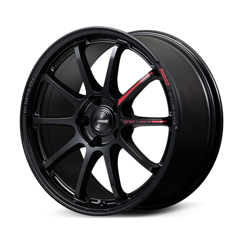 Gram Lights — Gram Lights 57NR LIMITED II 17x7.0 +47 4-100 Semigloss Black Wheel w/ Black Cap/Stickers/Air Valve - view 1