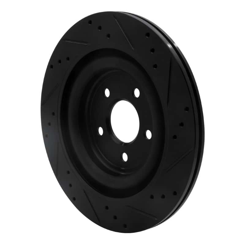R1 Concepts — R1 06-15 Jaguar Super V8 Rear Left Drilled & Slotted Black Brake Rotor
R1 Brake Rotor Drill - view 4