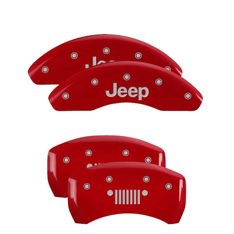 MGP — MGP 4 Caliper Covers Engraved Front JEEP Engraved Rear JEEP Grill logo Red finish silver ch
Caliper Covers - view 1