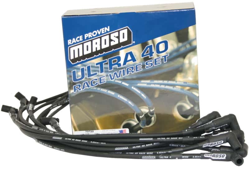 Moroso — Moroso Chevrolet Small Block (Sprint Car) Ignition Wire Set - Ultra 40 - Unsleeved - HEI - Black - view 1