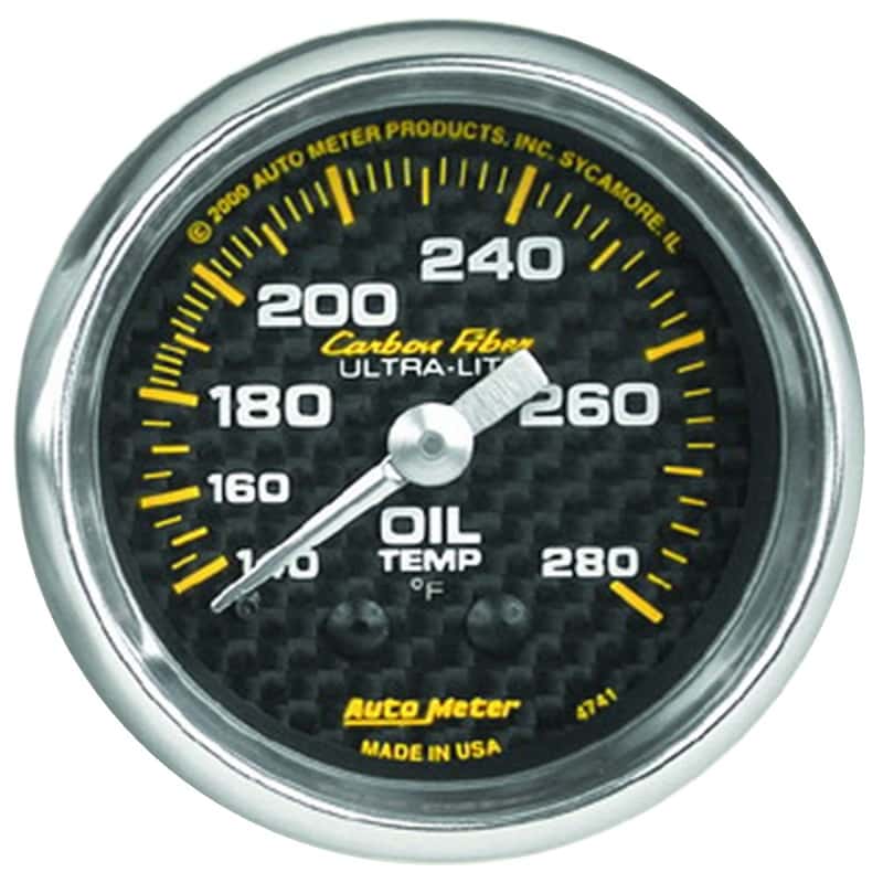 AutoMeter — Autometer Carbon Fiber 52mm 140-280 Deg F Mechanical Oil Temp Gauge
GA 2" OILT 280 M CF - view 2