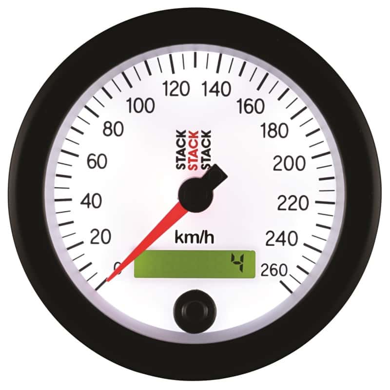 AutoMeter — Autometer Stack Instruments 88MM 0-260 KM/H Programmable Speedometer - White
Spd Elec Wht 260km/h - view 4