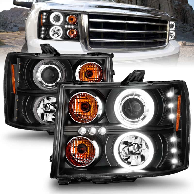 ANZO — ANZO 2007-2013 GMC Sierra 1500 Projector Headlights w/ Halo Black
Head Light Set
HdLtSet - view 9