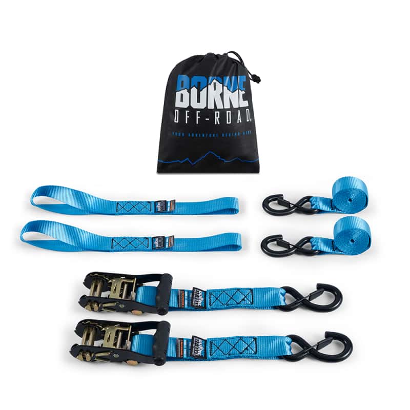 Borne Off-Road — Borne Off-Road Heavy-Duty Ratchet Tie-Down Kit (2-Pack) - Blue - view 3