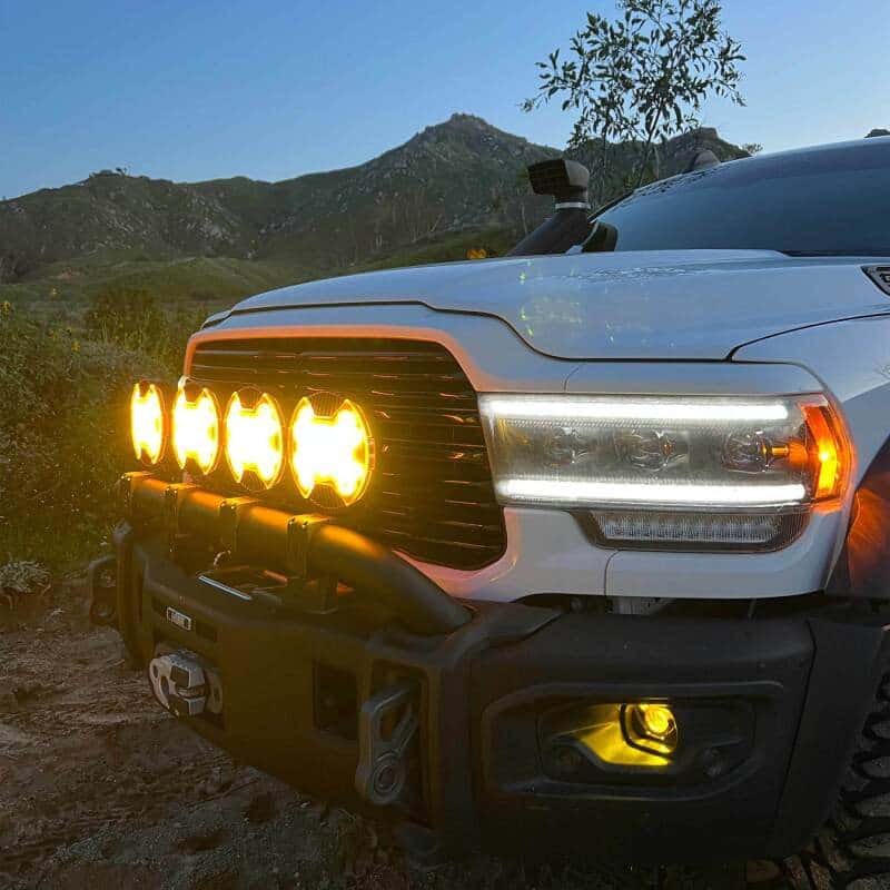 KC HiLiTES — KC HiLiTES SlimLite 8in. LED Light Shield SAE Driving (Shield Only) - Selective Yellow - view 4