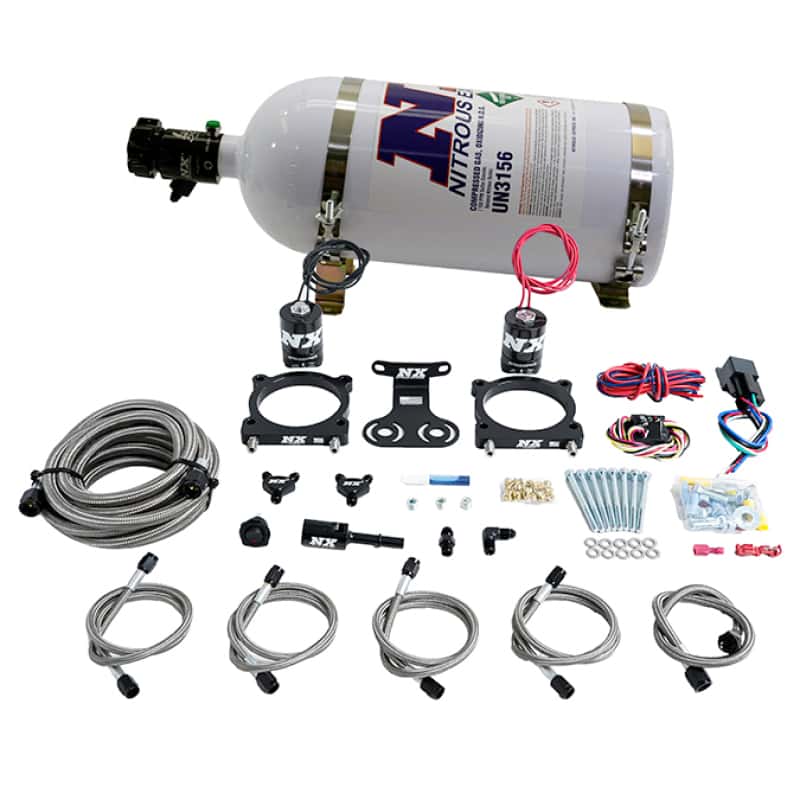 Nitrous Express — Nitrous Express 2024+ Ford Mustang 5.0L Dual Throttle Body Plate System w/15lb Bottle
Injection System Kit - view 1