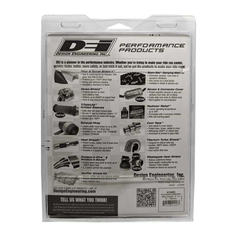 DEI — DEI Pipe Shield w/Stainless Steel Clamps - 4in x 8in - Titanium
Exhaust Heat Shield - view 5