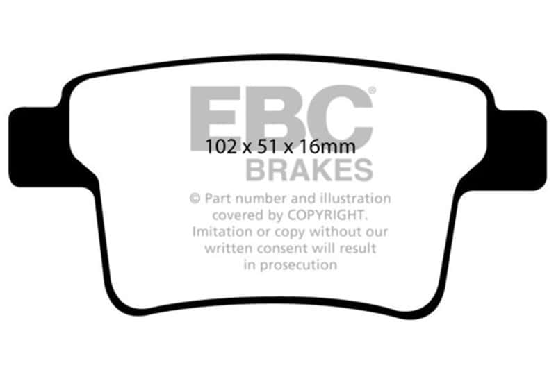 EBC — EBC 04-07 Ford Five Hundred 3.0 Yellowstuff Rear Brake Pads
Disc Brake Pad - view 1