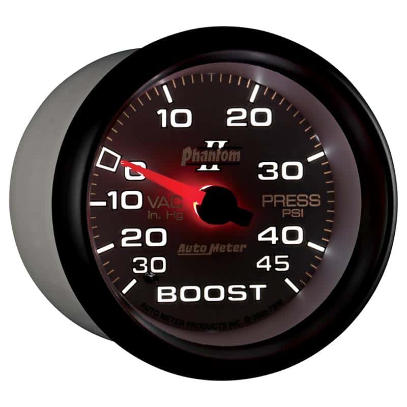 AutoMeter — Autometer Phantom II 2-5/8in 30INHG-45PSI Phantom Mechanical Boost/Vacuum Gauge
2-5/8" BOOST-VAC, 30 - view 7