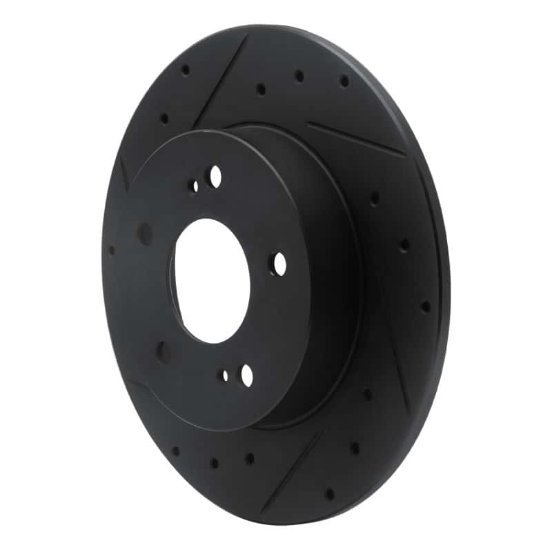 R1 Concepts — R1 94-04 Infiniti I30 Rear Left Drilled & Slotted Black Brake Rotor
R1 Brake Rotor Drill - view 2