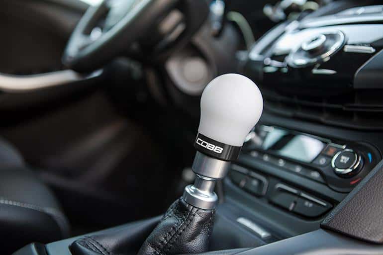 COBB — Cobb Ford 13-14 Focus ST/14-15 Fiesta ST White Shift Knob - Black Base - view 1