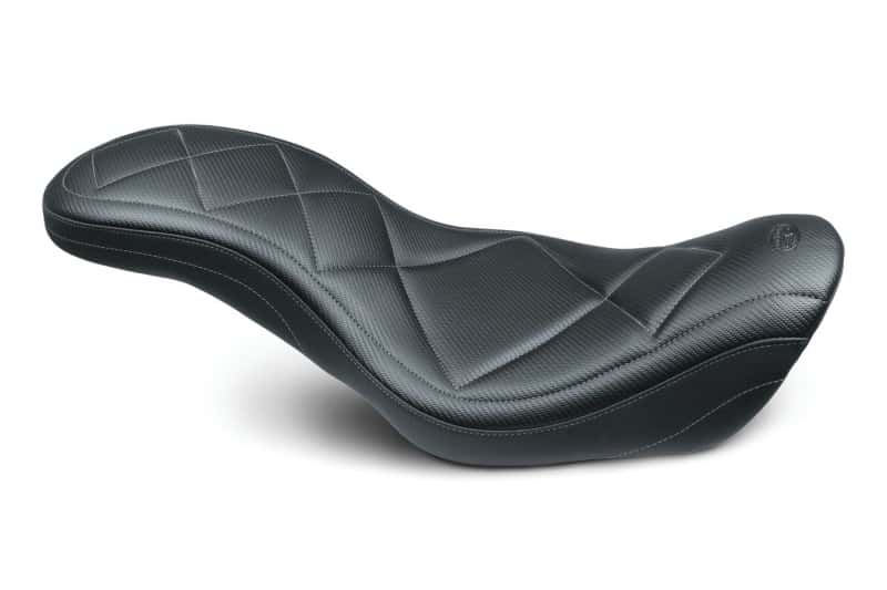 Mustang Motorcycle — Mustang 06-17 Harley Dyna Super Tripper 1PC Seat Carbon - Black - view 2
