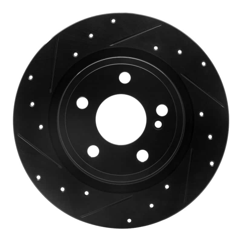 R1 Concepts — R1 14-20 Infiniti QX30 Rear Left Drilled & Slotted Black Brake Rotor
R1 Brake Rotor Drill - view 1