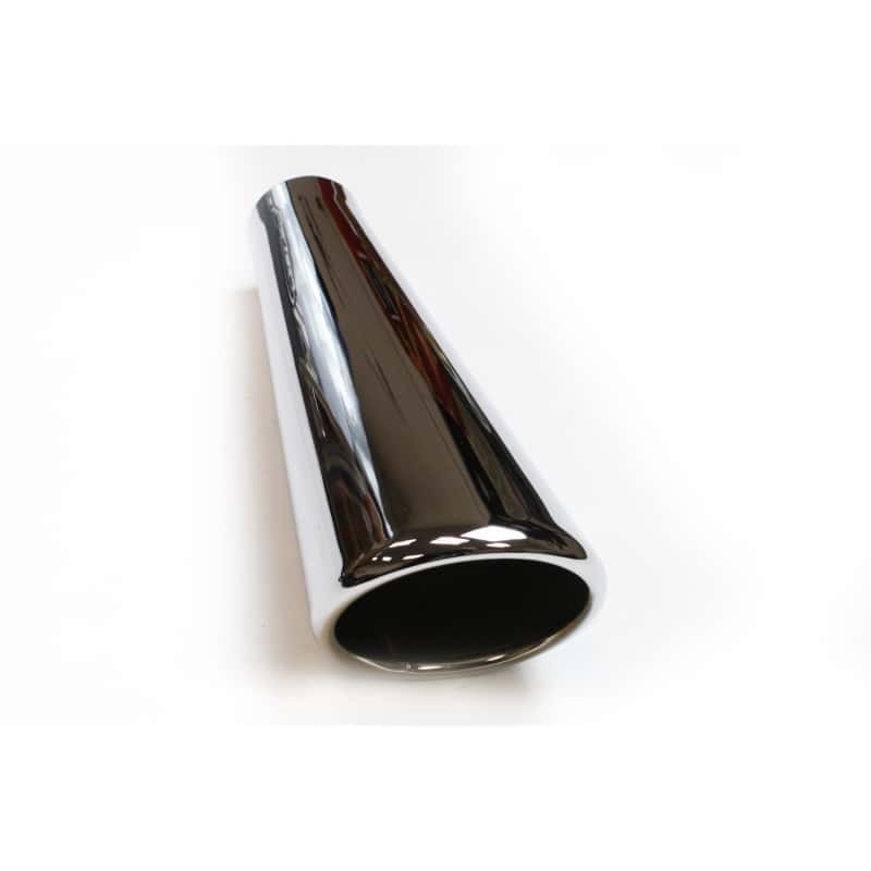 JBA — JBA 2in x 4in x 11in Rolled Stainless Steel Polished Chrome Trumpet Tip - Weld On
Exhaust Tip - view 1