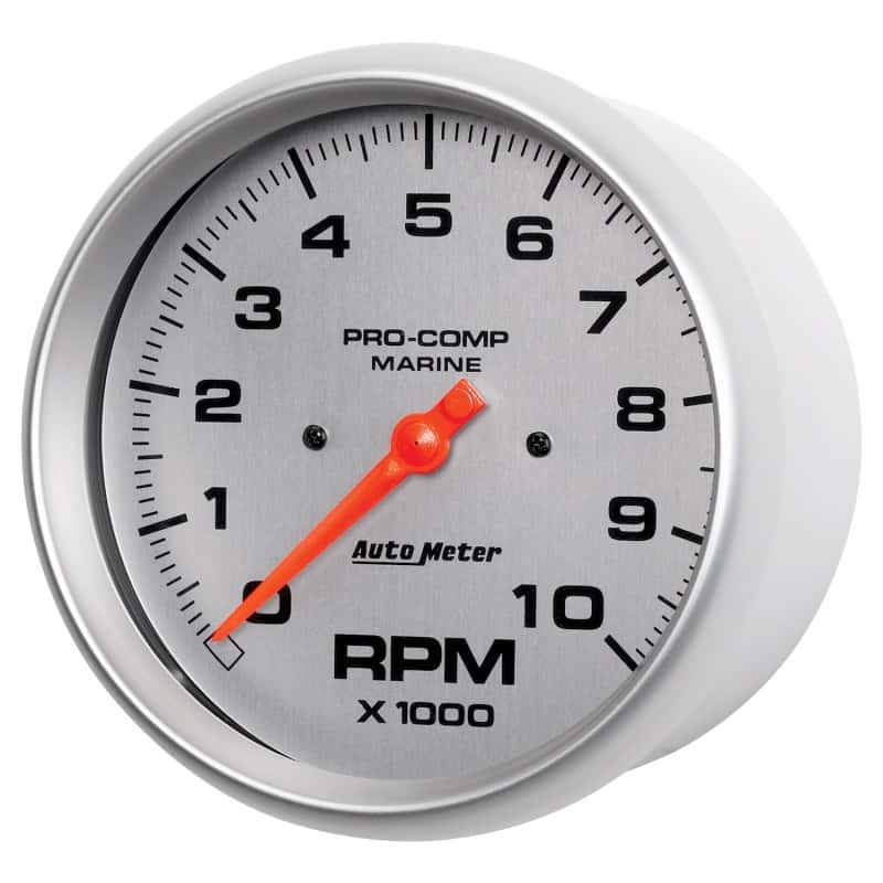AutoMeter — Autometer Marine Silver Ultra-Lite 5in 10K RPM In-Dash Tachometer Gauge
GA 5" TACH 10KRPM MS - view 5