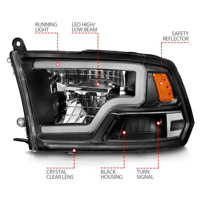 ANZO — ANZO 2009-2020 Dodge Ram 1500 Full LED Square Projector Headlights w/ Chrome Housing Black Amber
Head Light Set
HdLtSet - view 10
