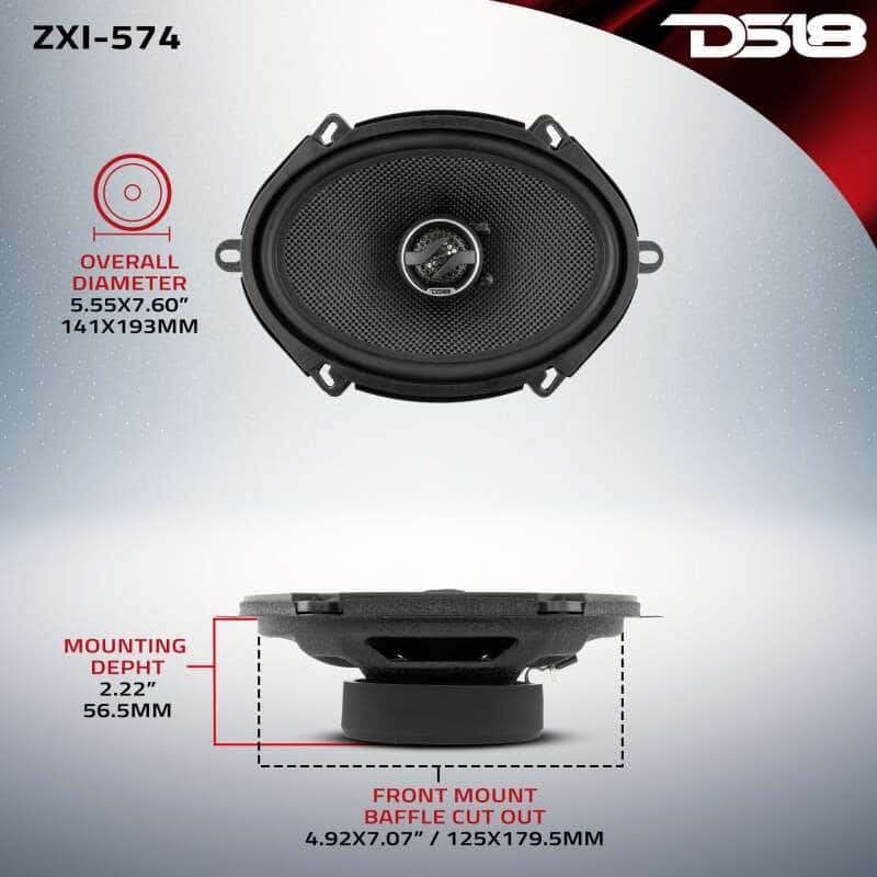 DS18 — DS18 5x7in 70 Watts RMS 4 ohm 2-Way Coaxial Speaker w/ Kevlar Cones - view 3