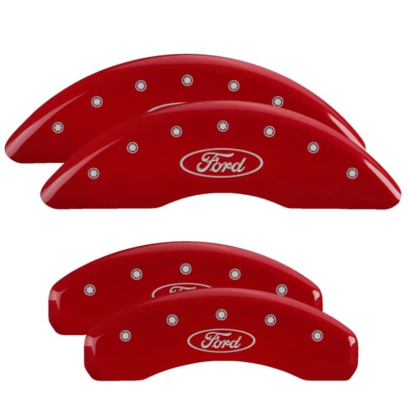 MGP — MGP 4 Caliper Covers Engraved Front & Rear Oval logo/Ford Red finish silver ch
Caliper Covers - view 1